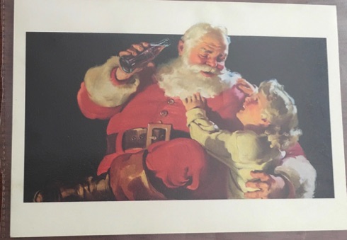 02375-1 € 0,50 coca cola ansichtkaart 10x15cm kerstman met kind.jpeg